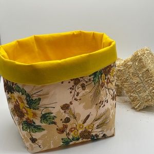 Fabric Baskets / Fall Kitchen Decor / Storage and Organizer Bin / Fabric Bin